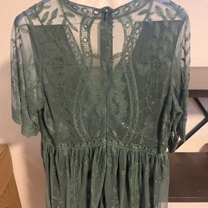 Green lace dress